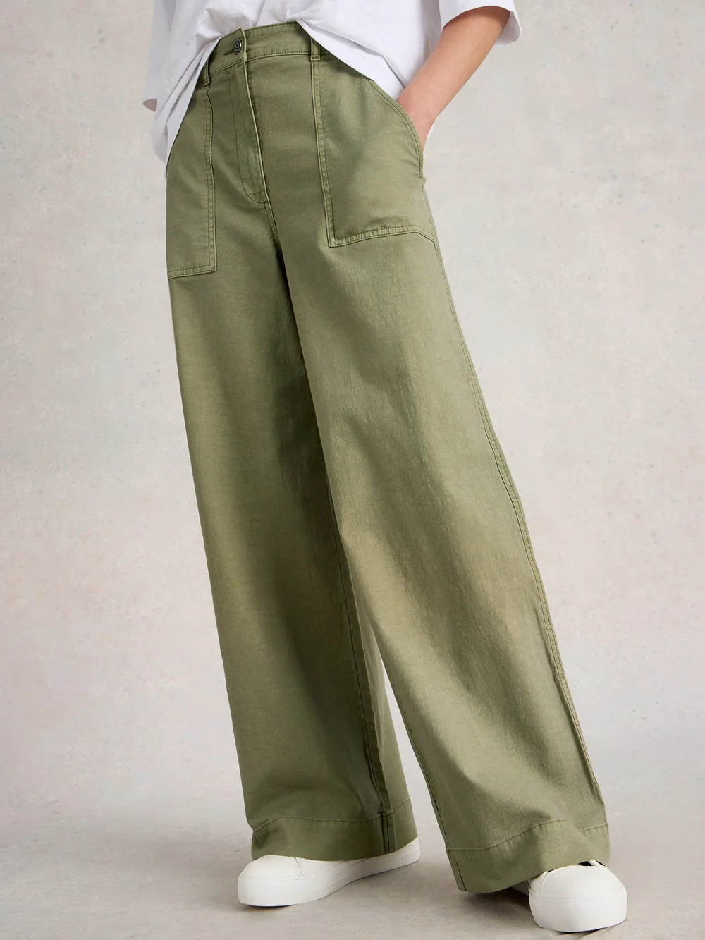 Pantalon large en chino Twister - Khaki Grn - 52/R Image 1