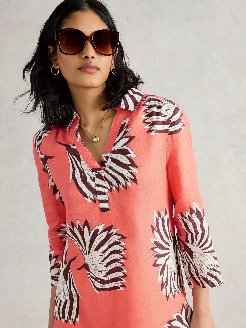 Tunique en lin Blake - Pink Pr - 48/R Image 1