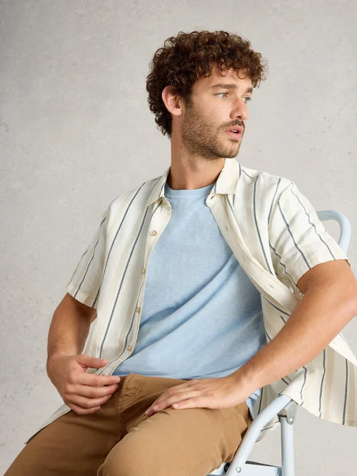 Chemise en lin rayée Keswick SS - Nat Mlt - XXXL Image 1