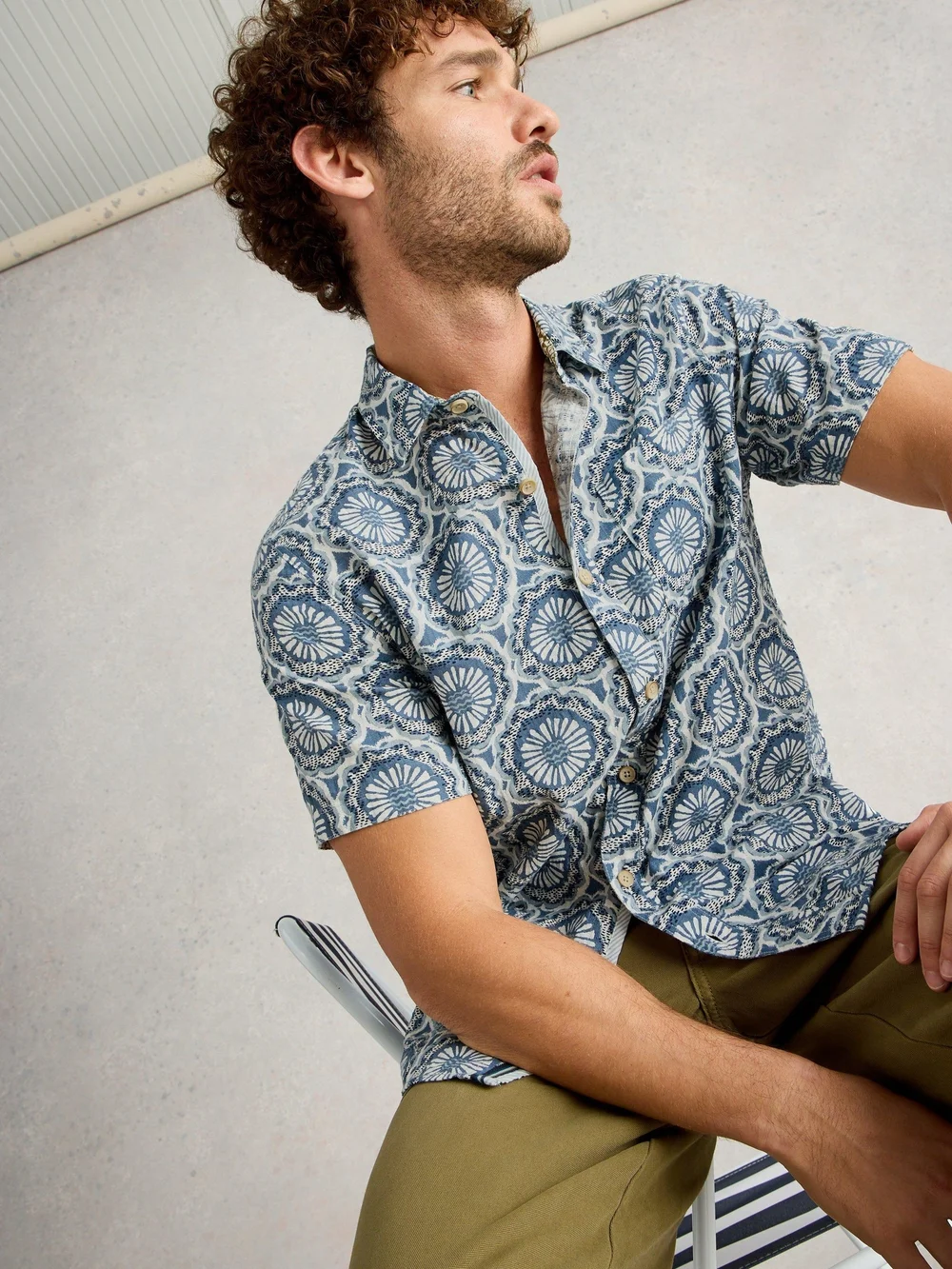 Chemise imprimée carreaux Finsbury - Blue Pr - L Image 1