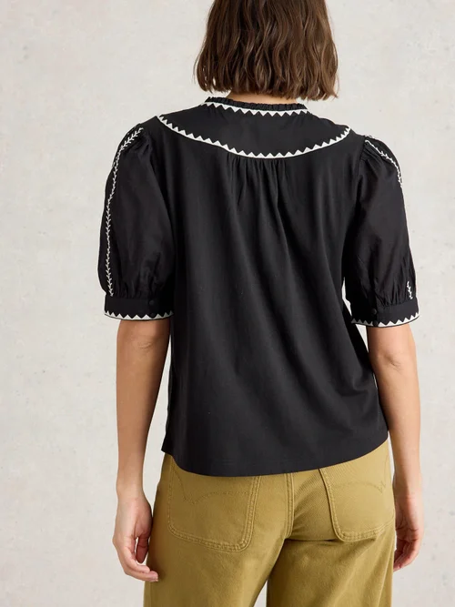 TOP BRODÉ ZOE - Pure Blk - 42 Image 4