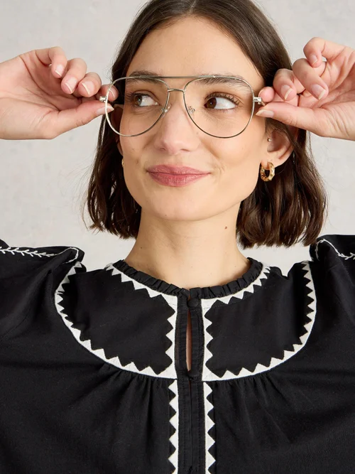 TOP BRODÉ ZOE - Pure Blk - 42 Image 3
