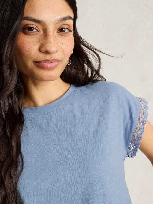 T-SHIRT CLAUDIA À BORDURE - Mid Blue - 46 Image 3