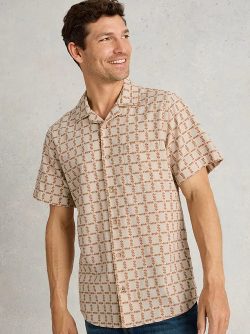 Chemise SS à carreaux surteints - Nat Mlt - XXXL Image 1