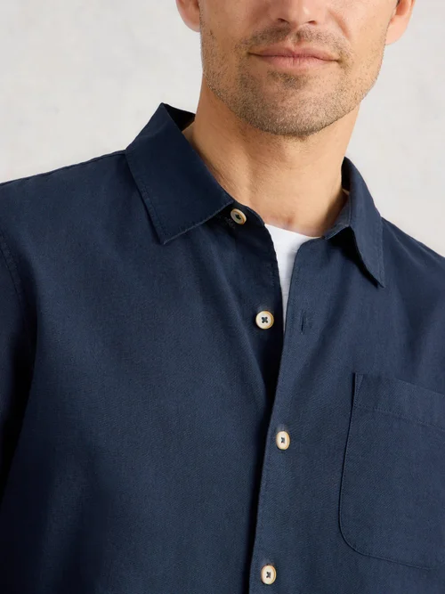 Chemise longue en lin et coton Ely - Dark Navy - XXXL Image 3