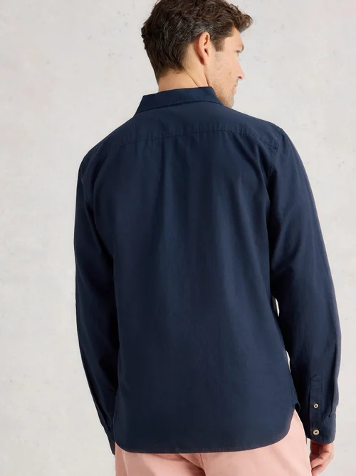 Chemise longue en lin et coton Ely - Dark Navy - XXL Image 4