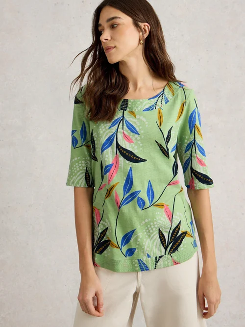 T-SHIRT EN JERSEY WEAVER - Green Pr - 52 Image 1