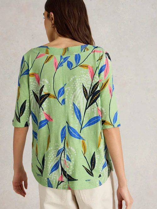T-SHIRT EN JERSEY WEAVER - Green Pr - 52 Image 4