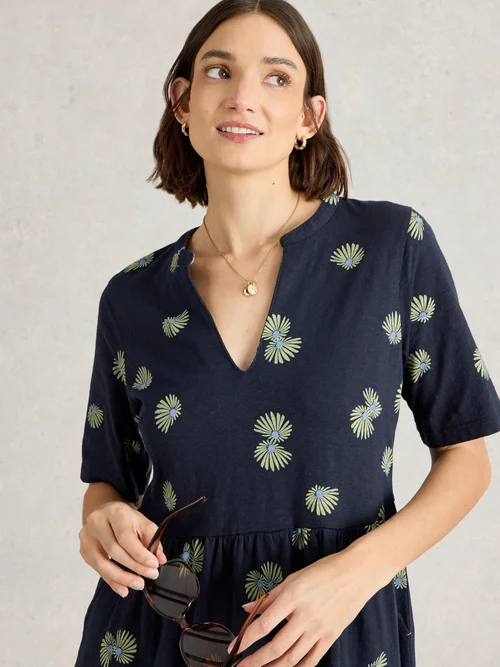 Robe en jersey Thea - Navy Pr - 50/R Image 3