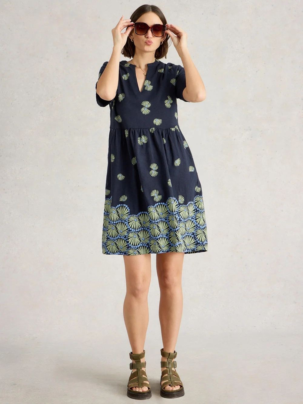 Robe en jersey Thea - Navy Pr - 50/R Image 1