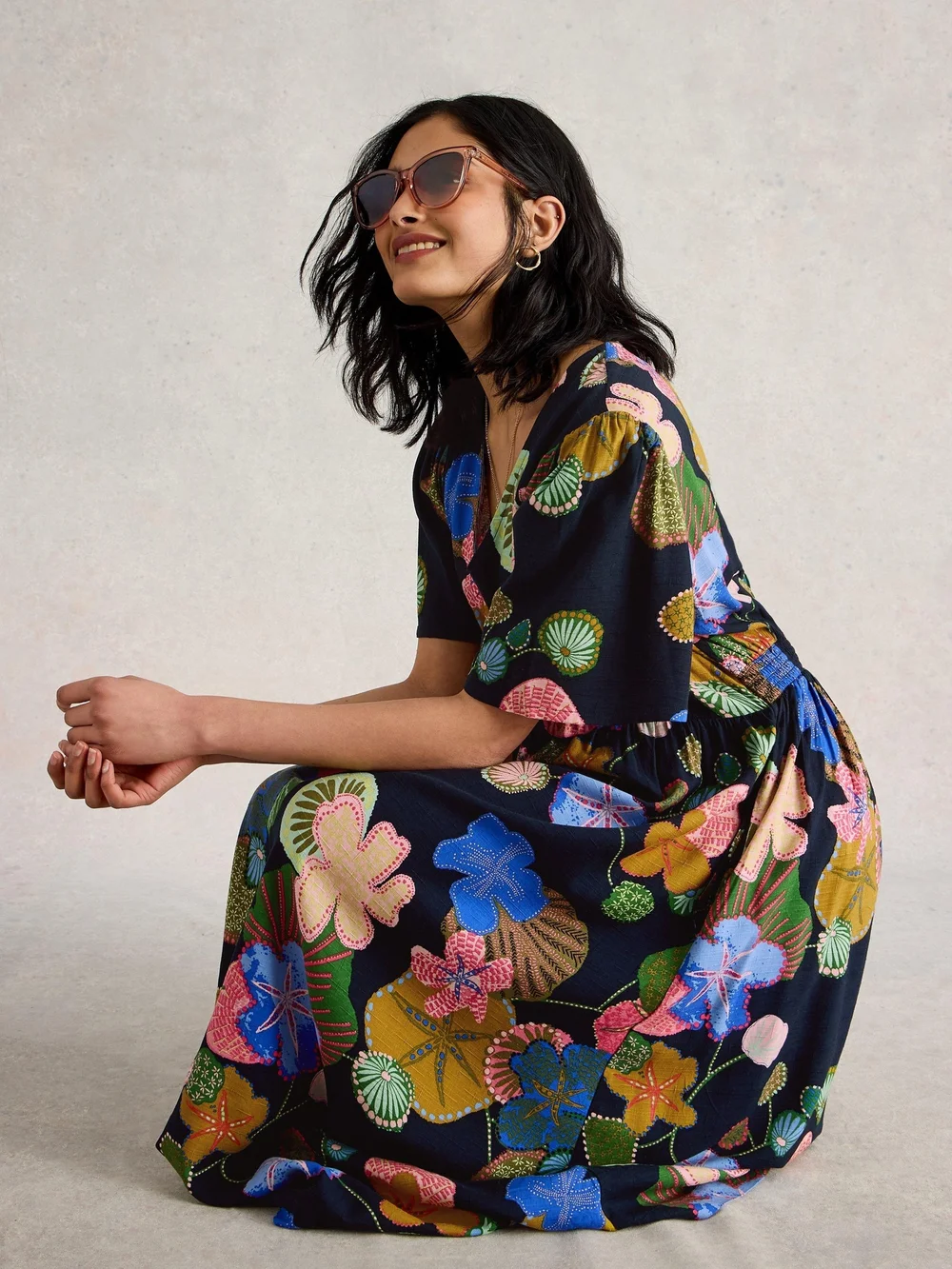 Robe midi Lucy - Navy Multi - 52/R Image 1