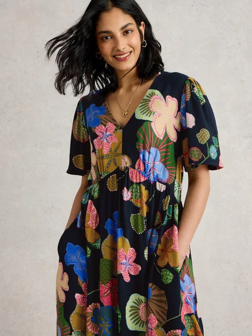 Robe midi Lucy - Navy Multi - 52/R Image 3