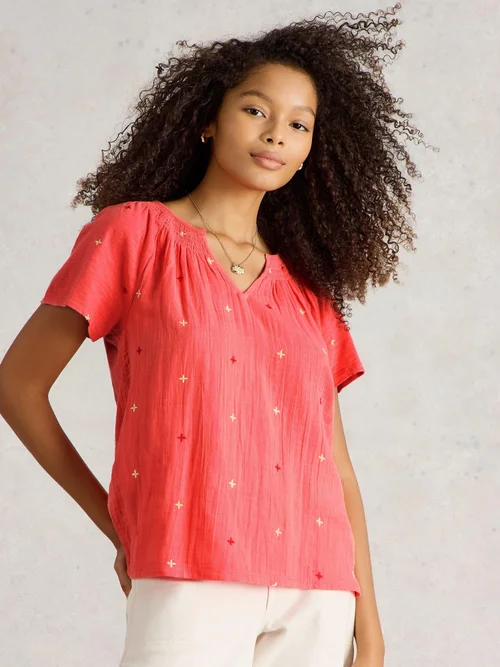 TOP BRODÉ LUELLA - Coral Mlt - 42 Image 3
