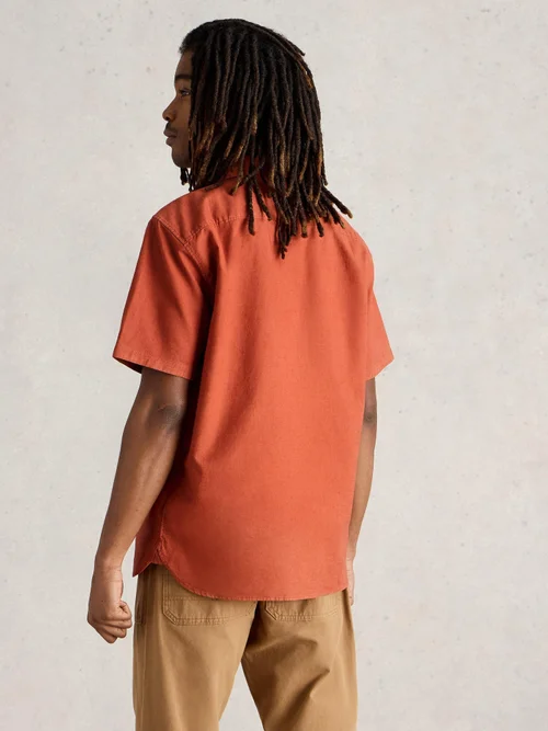 Chemise courte Ely en lin et coton - Dk Orange - XXL Image 4