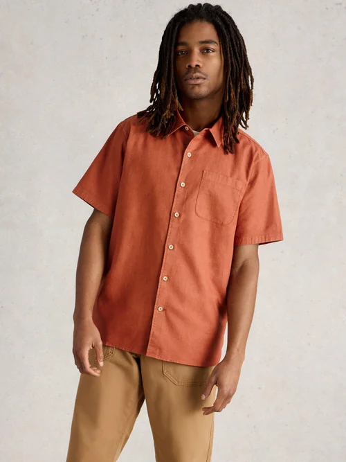 Chemise courte Ely en lin et coton - Dk Orange - XXL Image 3