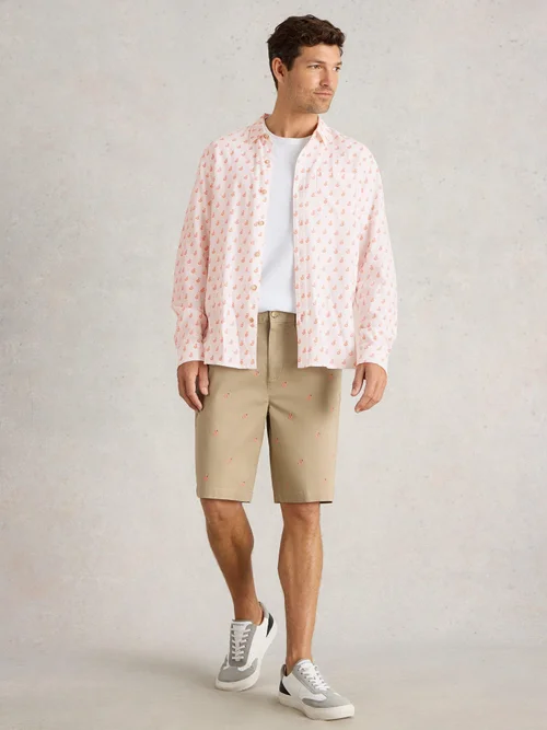 Chemise en lin imprimé flamant rose - White Pr - XXXL Image 2