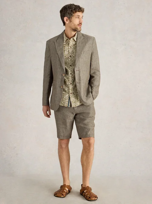 Blazer en lin à revers - Khaki Grn - 48 Image 2