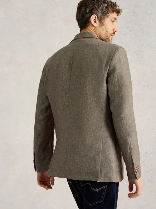 Blazer en lin à revers - Khaki Grn - 48 Image 4