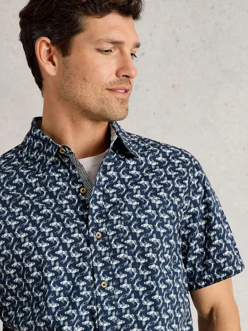 Chemise imprimée Finsbury Koi - Navy Pr - M Image 3