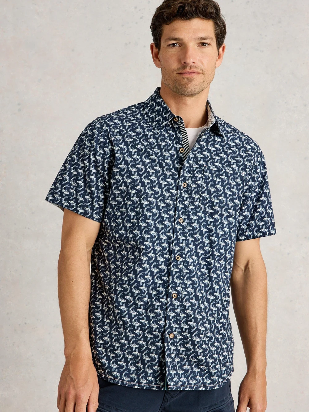 Chemise imprimée Finsbury Koi - Navy Pr - M Image 1