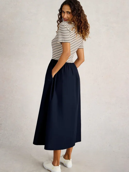 Robe midi Shay en popeline - Dark Navy - 46/R Image 4