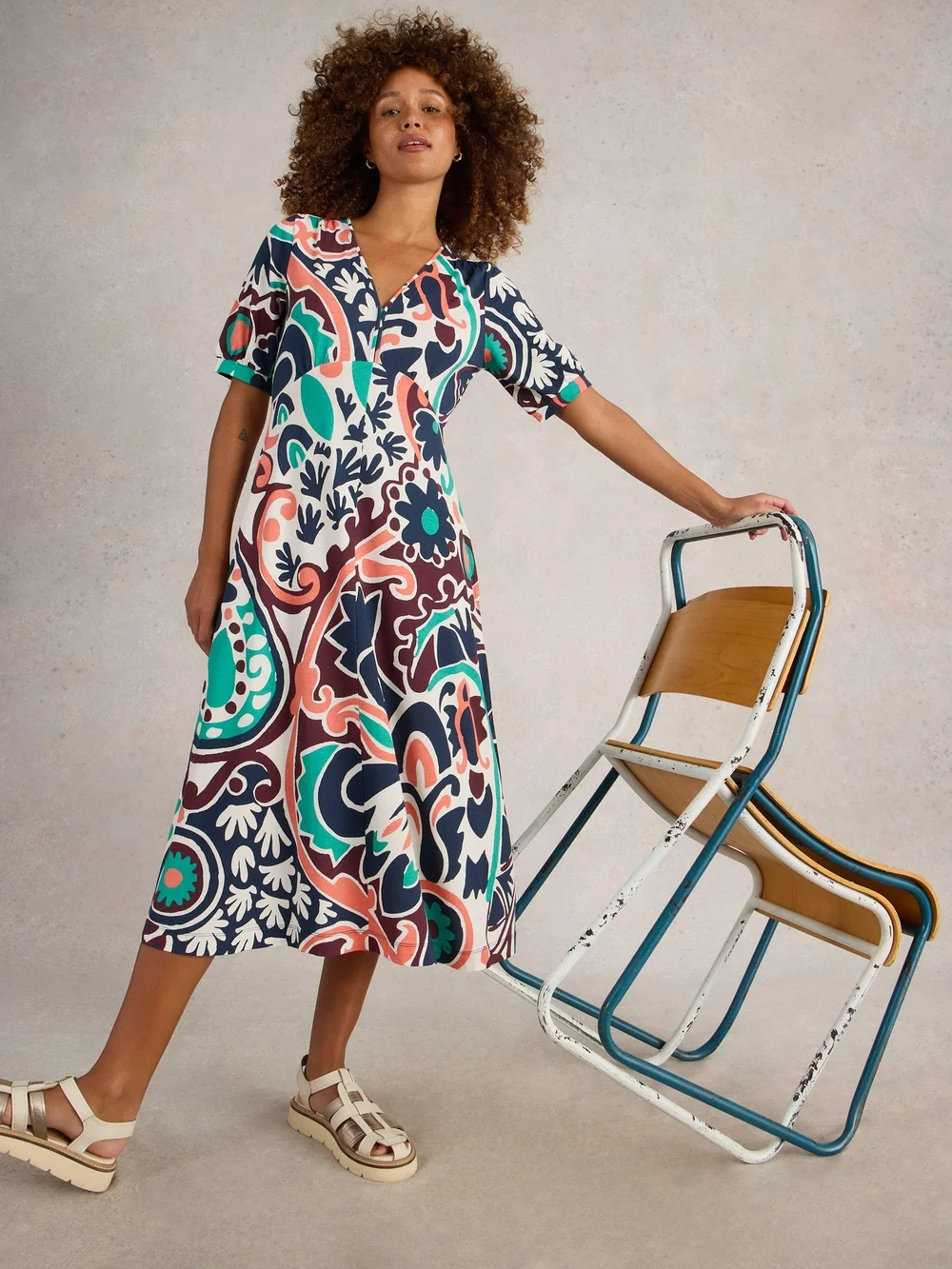 Robe en jersey Megan - Blk Mlt - 52/R Image 1