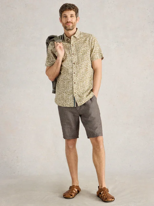 Short chino en lin - Khaki Grn - 40/R Image 2