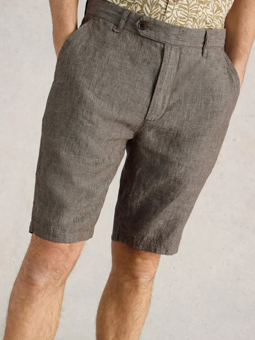 Short chino en lin - Khaki Grn - 38/R Image 1