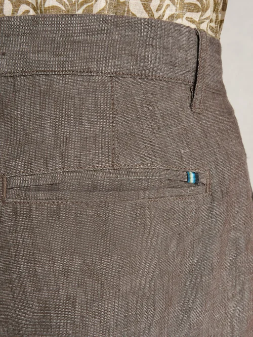 Short chino en lin - Khaki Grn - 38/R Image 3