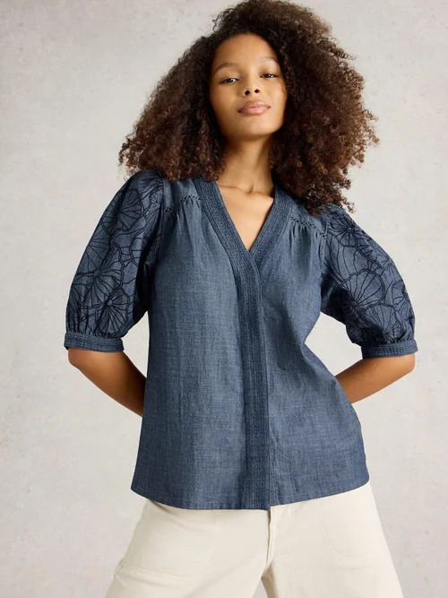 Haut en chambray Finley - Chamb Blue - 46 Image 3