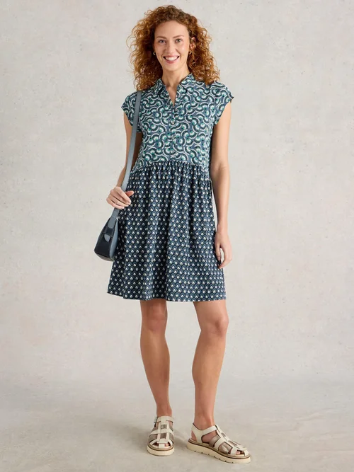 Robe chemise en jersey Everly - Navy Multi - 52/R Image 2