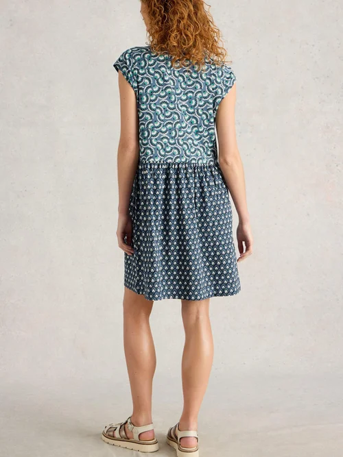 Robe chemise en jersey Everly - Navy Multi - 52/R Image 4