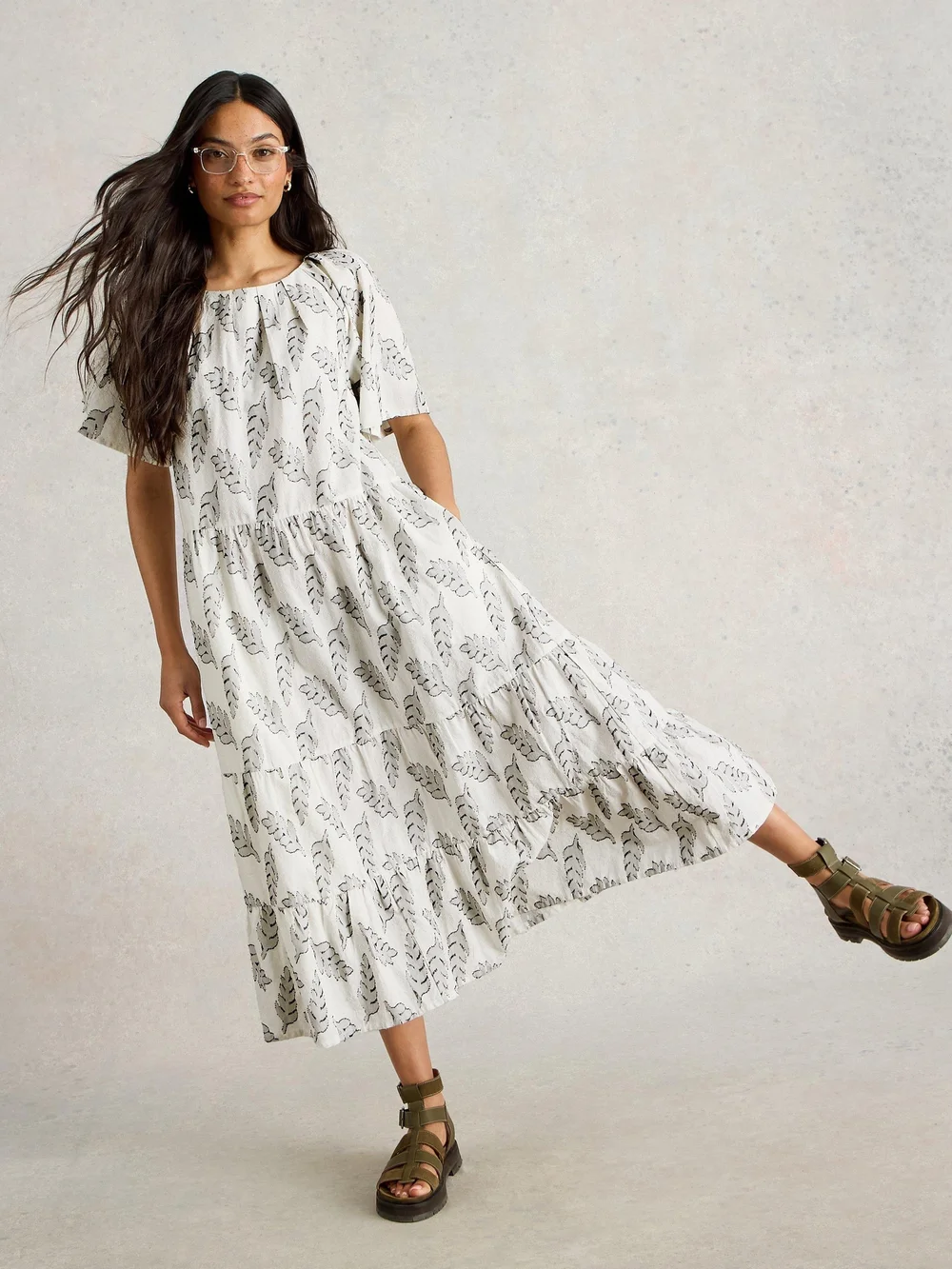 Robe en jacquard épicé - White Mlt - 38/R Image 1