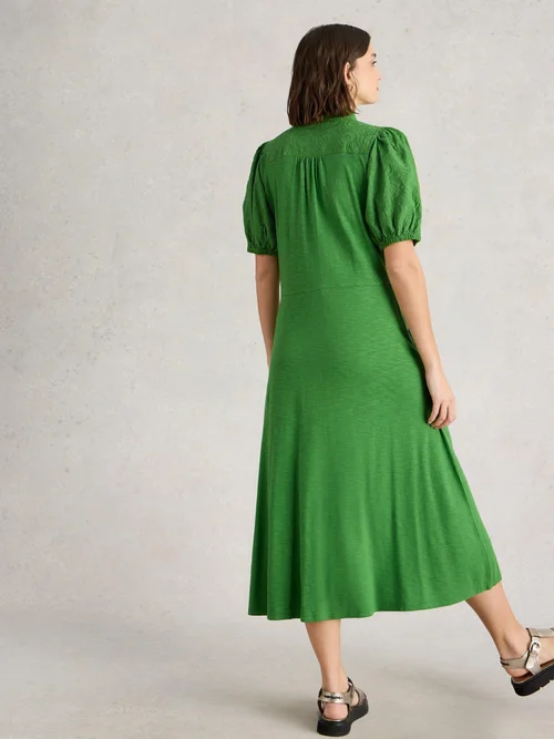 Robe chemise brodée Rua - Mid Green - 46/R Image 4