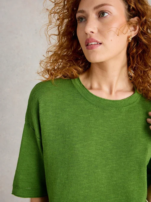 T-SHIRT EN LIN MÉLANGÉ KATE - Brt Green - 52 Image 3