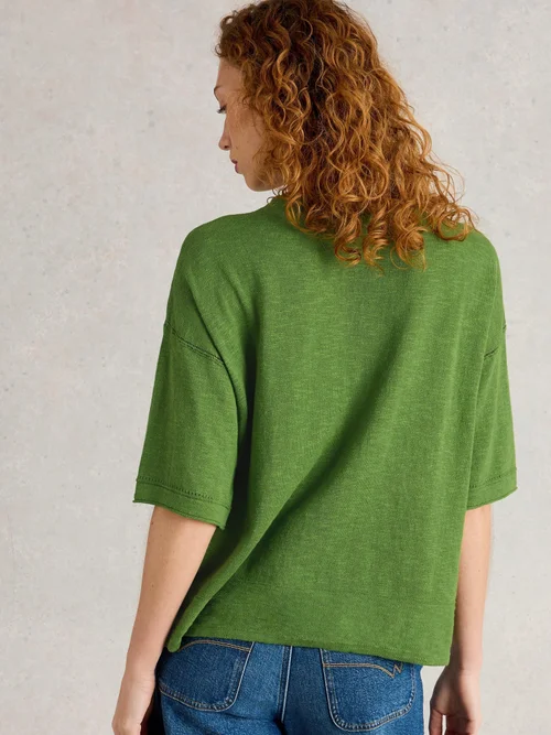 T-SHIRT EN LIN MÉLANGÉ KATE - Brt Green - 52 Image 4