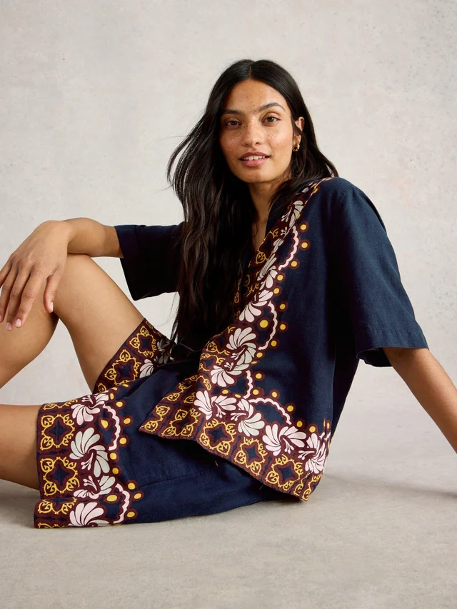 Chemise de plage Bella en lin mélangé