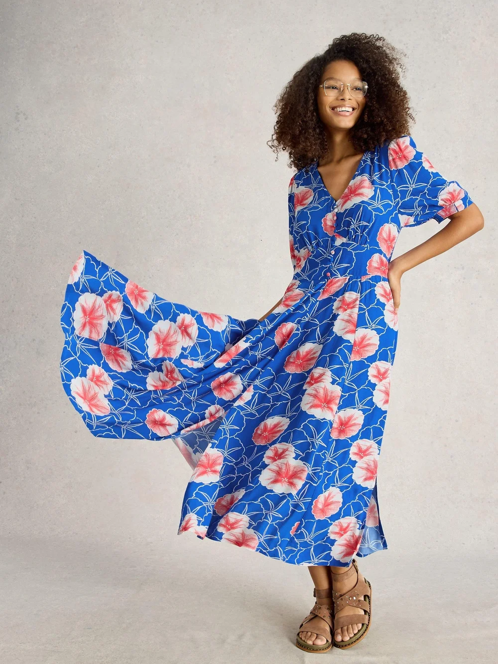 Robe Hazel coupée en biais - Blue Pr - 52/R Image 1