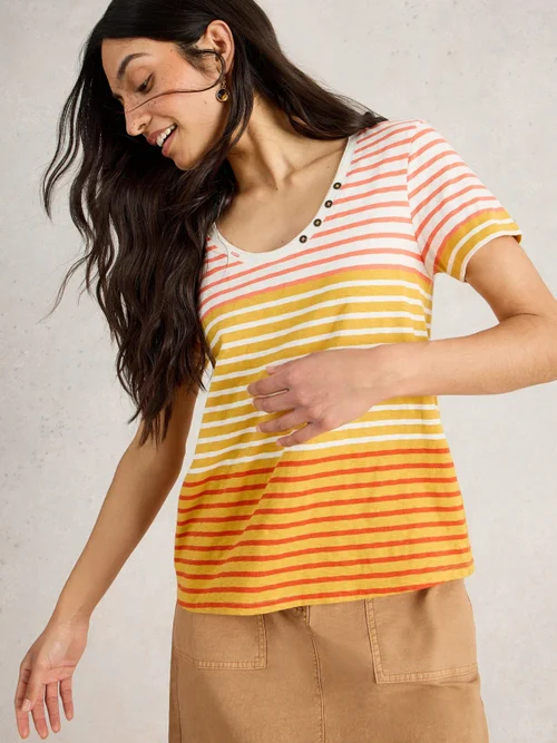 T-SHIRT À MANCHES COURTES NADIA - Yellow Mlt - 34 Image 3