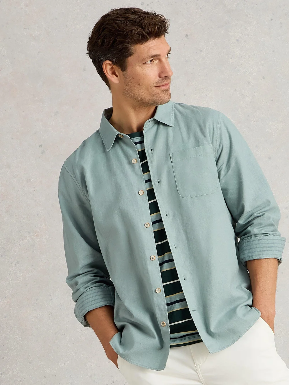 Chemise longue en lin et coton Ely - Lgt Blue - XXL Image 1