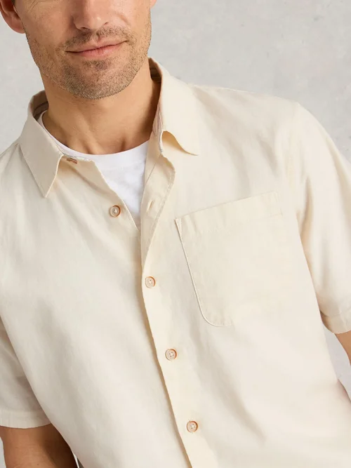 Chemise courte Ely en lin et coton - Nat White - XXXL Image 3