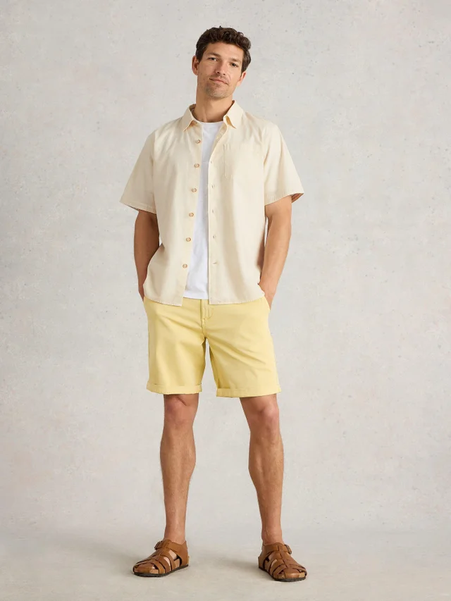 Chemise courte Ely en lin et coton