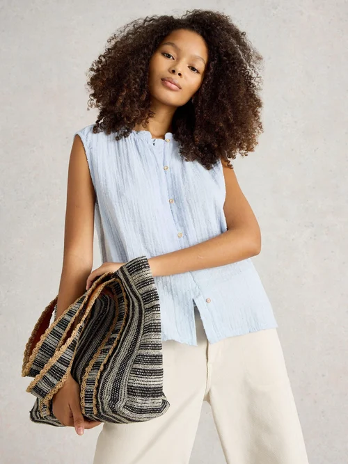 Gilet Yasmin en double tissu - Lgt Blue - 52 Image 1
