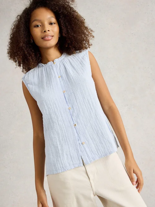 Gilet Yasmin en double tissu - Lgt Blue - 52 Image 3