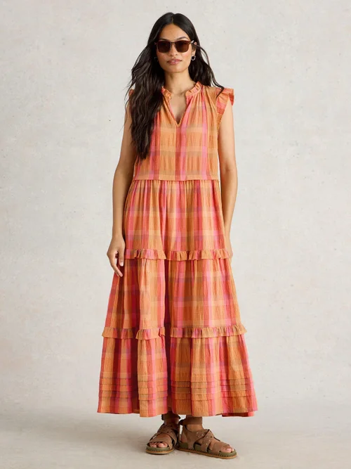 Robe longue à carreaux Rosie - Pink Mlt - 46/R Image 2