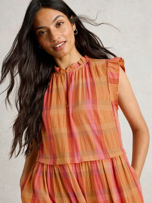 Robe longue à carreaux Rosie - Pink Mlt - 46/R Image 3