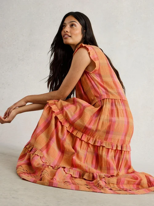 Robe longue à carreaux Rosie - Pink Mlt - 46/R Image 1