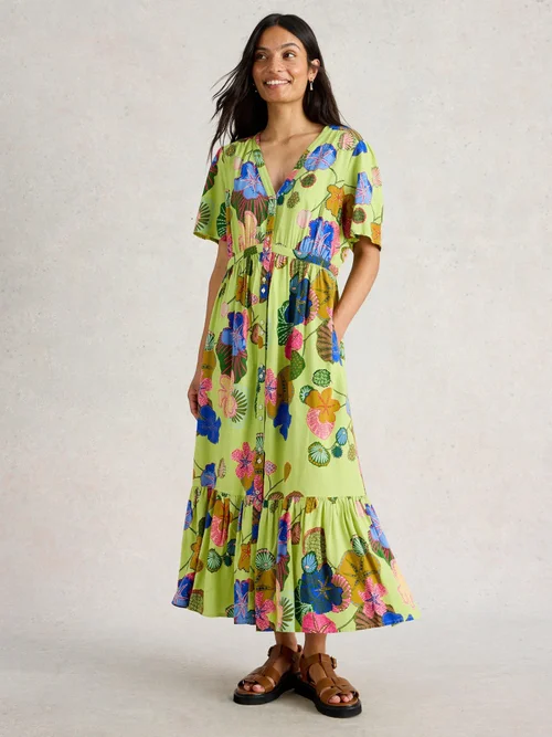 Robe midi Phoebe - Green Mlt - 52/R Image 2