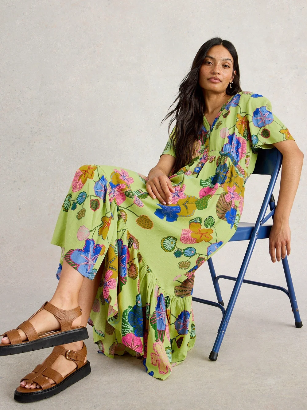 Robe midi Phoebe - Green Mlt - 52/R Image 1
