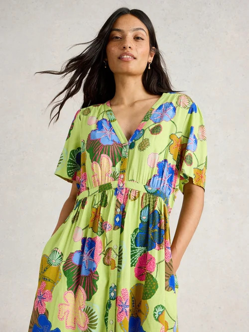 Robe midi Phoebe - Green Mlt - 52/R Image 3